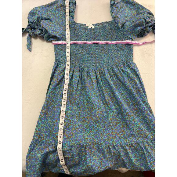 ODDY Women's Plus floral Smocked Balloon Sleeves dress 1x - Picture 5 of 7